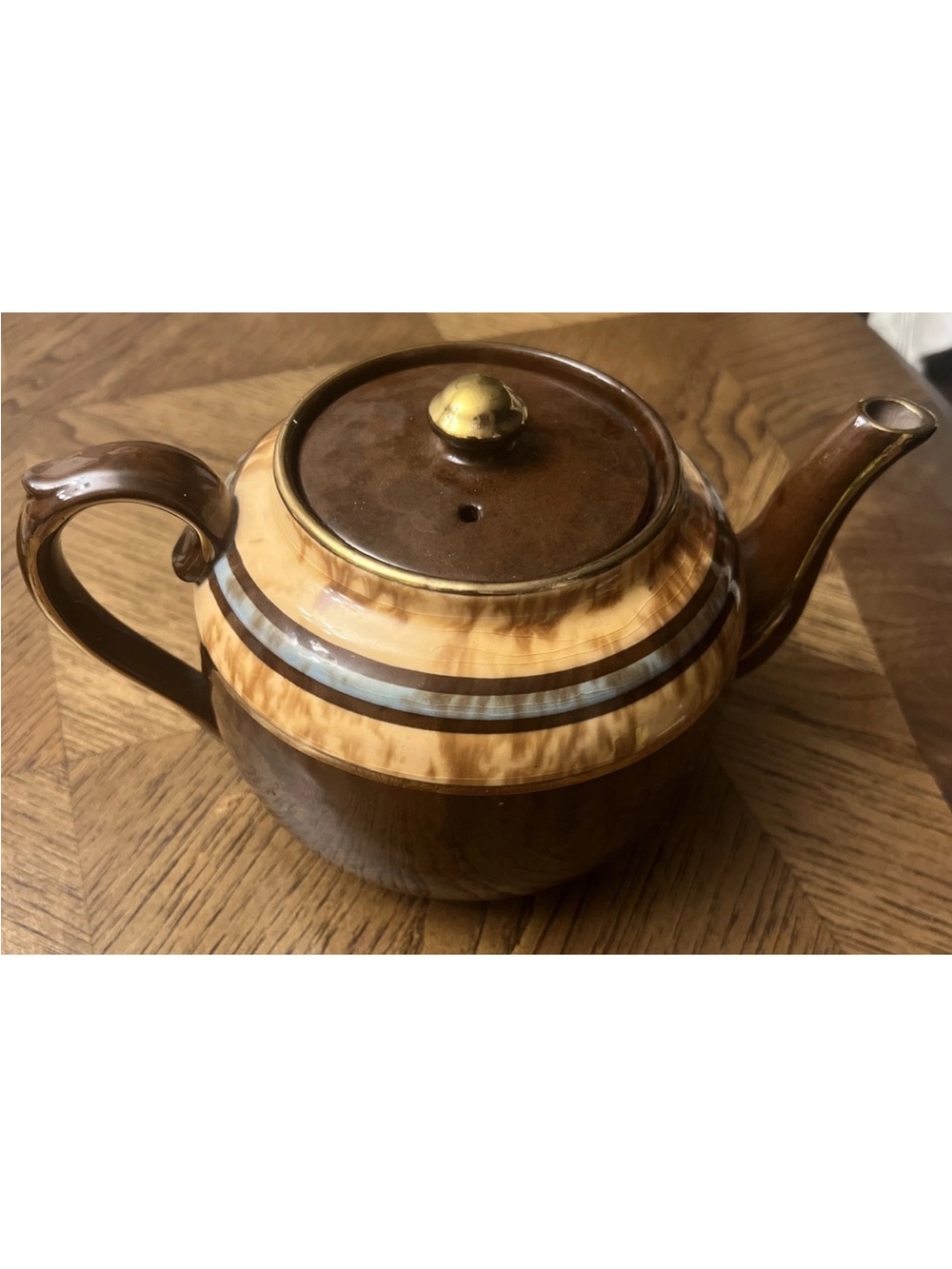 Vintage Sudlow's Burslem 5” Ceramic Teapot England - Artist Signed - No Strainer